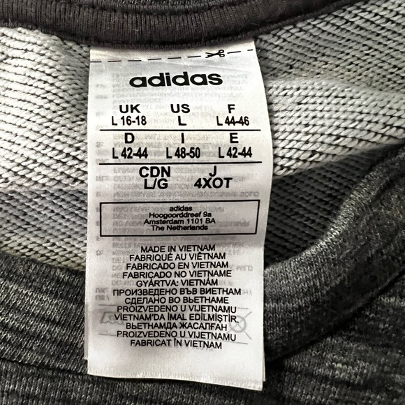 Adidas crew neck sweatshirt sz L color space dye dark gray - Picture 5 of 5